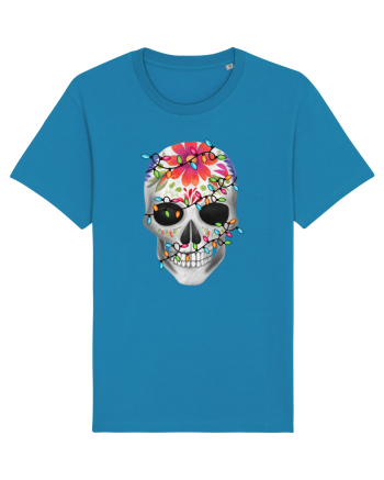 Skull With Christmas Lights Azur
