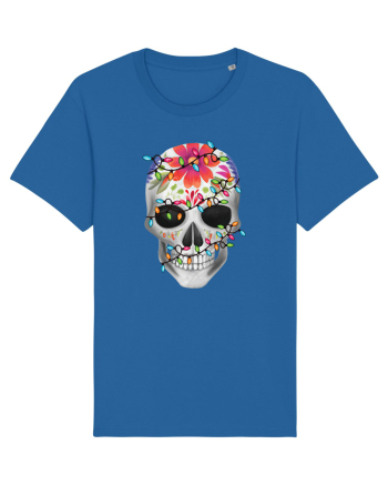 Skull With Christmas Lights Royal Blue