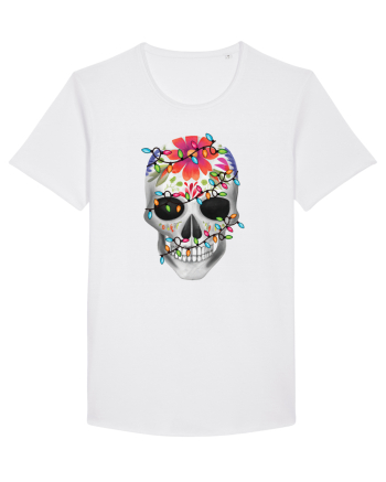 Skull With Christmas Lights White