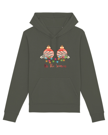 Tis' The Season Christmas Skeleton Hands Khaki