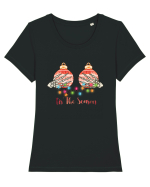 Tis' The Season Christmas Skeleton Hands Tricou mânecă scurtă guler larg fitted Damă Expresser