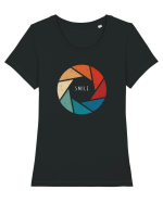 SMILE Tricou mânecă scurtă guler larg fitted Damă Expresser