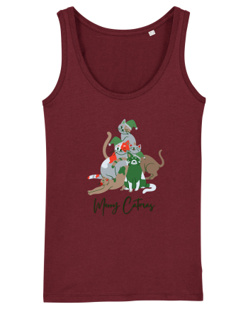 Merry Catmas Green Burgundy