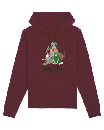 Merry Catmas Green Burgundy