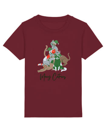 Merry Catmas Green Burgundy