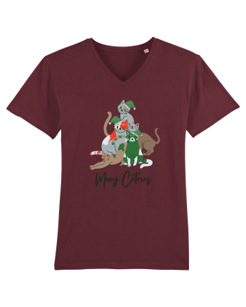 Merry Catmas Green Burgundy