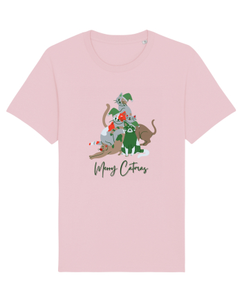 Merry Catmas Green Cotton Pink