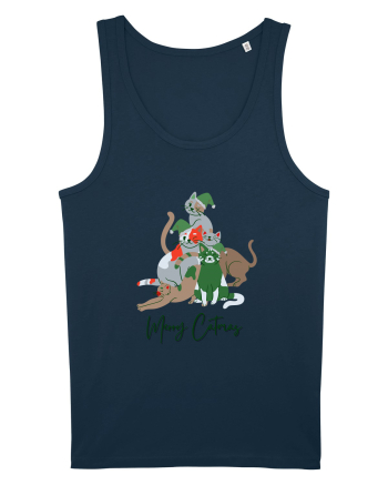 Merry Catmas Green Navy