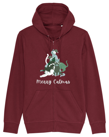 Merry Catmas white Burgundy