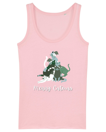 Merry Catmas white Cotton Pink