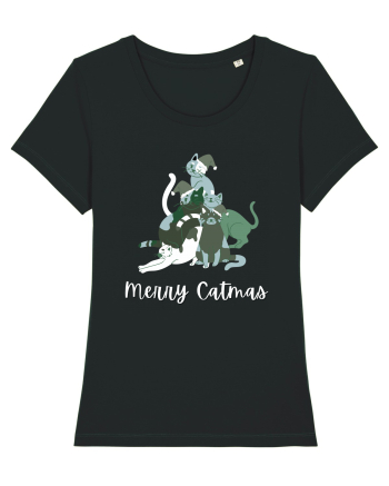 Merry Catmas white Black