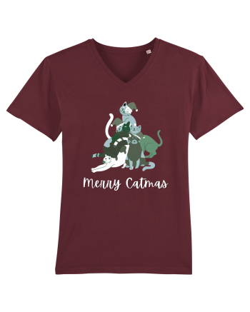Merry Catmas white Burgundy