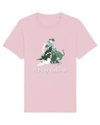 Merry Catmas white Cotton Pink