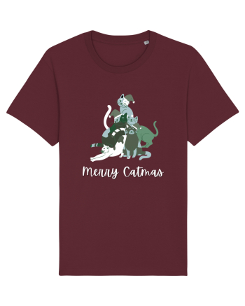 Merry Catmas white Burgundy