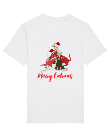 merry catmas red White