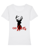 oh deer 1 Tricou mânecă scurtă guler larg fitted Damă Expresser