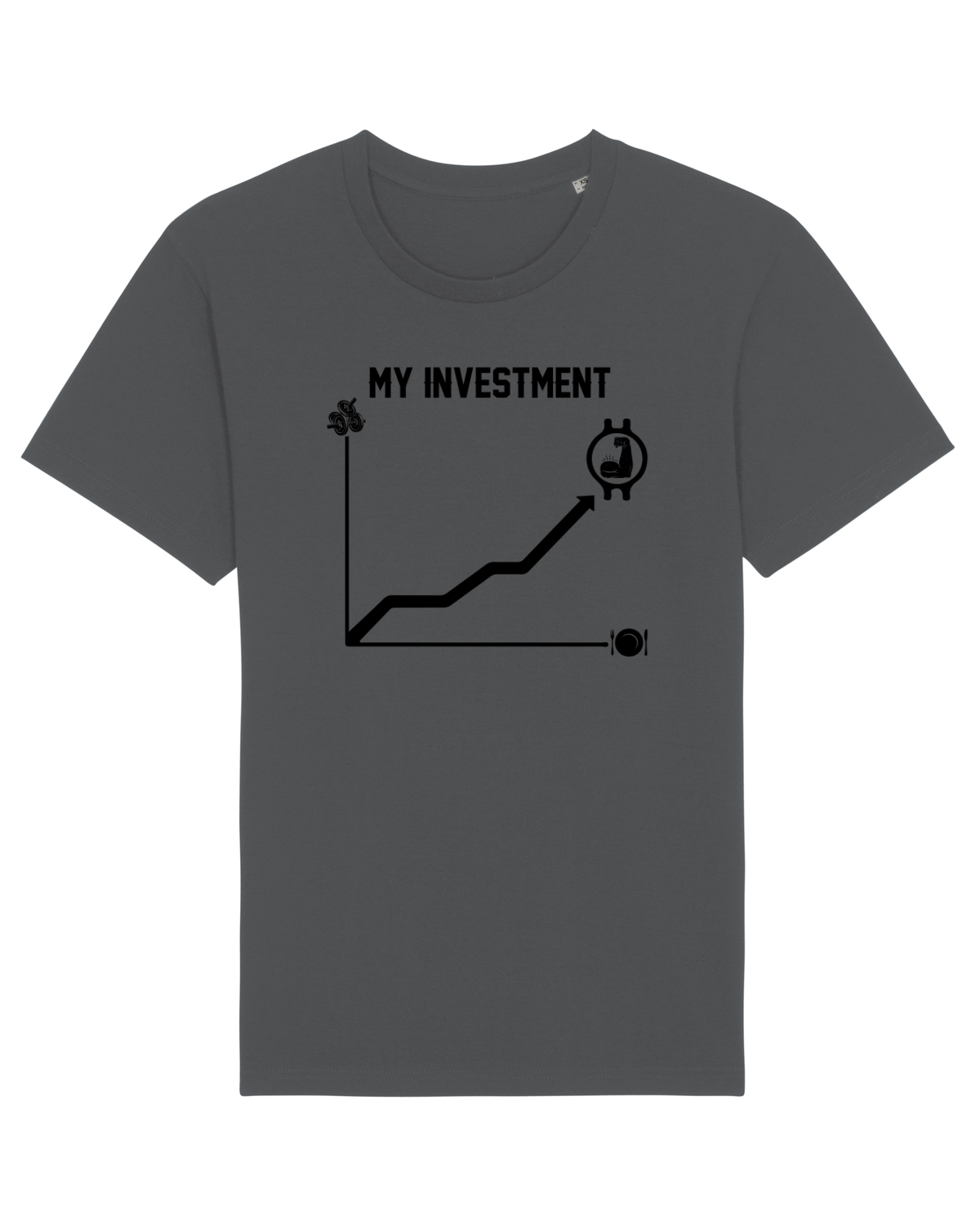 Tricou mânecă scurtă Unisex Rocker Anthracite