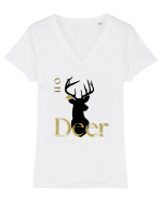 oh deer 4 Tricou mânecă scurtă guler V Damă Evoker