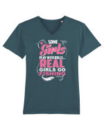 Real girls go fishing Tricou mânecă scurtă guler V Bărbat Presenter