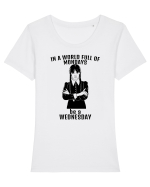 In A World Full Of Mondays Be A Wednesday Tricou mânecă scurtă guler larg fitted Damă Expresser