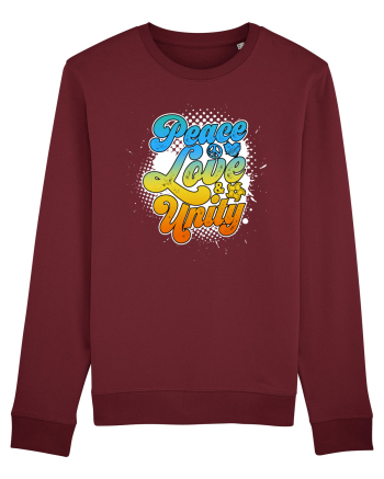 Peace love unity Burgundy