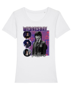 Wednesday Addams Tricou mânecă scurtă guler larg fitted Damă Expresser