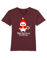 may christmas be with you Tricou mânecă scurtă guler V Bărbat Presenter