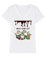 where my ho s at? Tricou mânecă scurtă guler V Damă Evoker