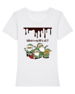 where my ho s at? Tricou mânecă scurtă guler larg fitted Damă Expresser