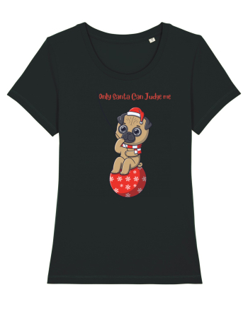 only santa can judge me Black