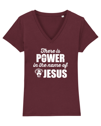 There is power in the name of Jesus Burgundy