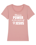 There is power in the name of Jesus Tricou mânecă scurtă guler larg fitted Damă Expresser