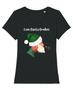 even santa smokes  Tricou mânecă scurtă guler larg fitted Damă Expresser
