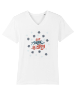 eat drink and be merry Tricou mânecă scurtă guler V Bărbat Presenter