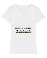 primiti cu colindul? Tricou mânecă scurtă guler V Damă Evoker
