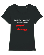 pastram traditia singur acasa? Tricou mânecă scurtă guler larg fitted Damă Expresser
