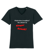pastram traditia singur acasa? Tricou mânecă scurtă guler V Bărbat Presenter