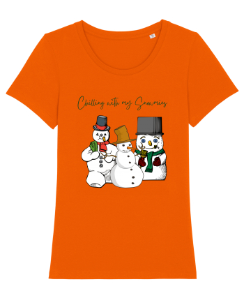 chilling with my snowmies Bright Orange