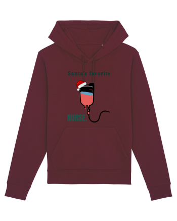 santa s favorite nurse Burgundy