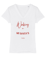 working on my santa s body Tricou mânecă scurtă guler V Damă Evoker