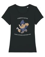 cuminte sau nu... exista un mos si pentru tine Tricou mânecă scurtă guler larg fitted Damă Expresser