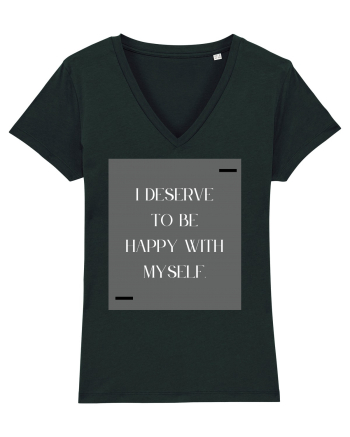 i deserve to be happy with myself Black