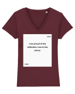 I am proud of the reflection I see in the mirror. Tricou mânecă scurtă guler V Damă Evoker