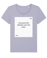 I am proud of the reflection I see in the mirror. Tricou mânecă scurtă guler larg fitted Damă Expresser