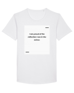 I am proud of the reflection I see in the mirror. Tricou mânecă scurtă guler larg Bărbat Skater