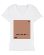 I am proud of myself. Tricou mânecă scurtă guler V Damă Evoker