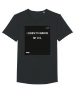 I choose to improve my life. Tricou mânecă scurtă guler larg Bărbat Skater