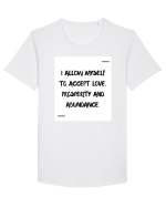 I allow myself to accept love, prosperity and abundance. Tricou mânecă scurtă guler larg Bărbat Skater