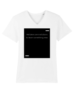 Mistakes are invitations to learn something new. Tricou mânecă scurtă guler V Bărbat Presenter