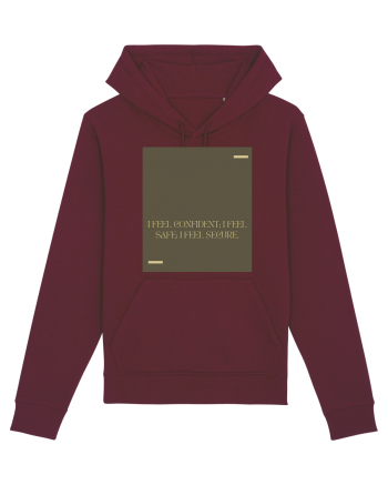 I feel confident; I feel safe; I feel secure. Burgundy